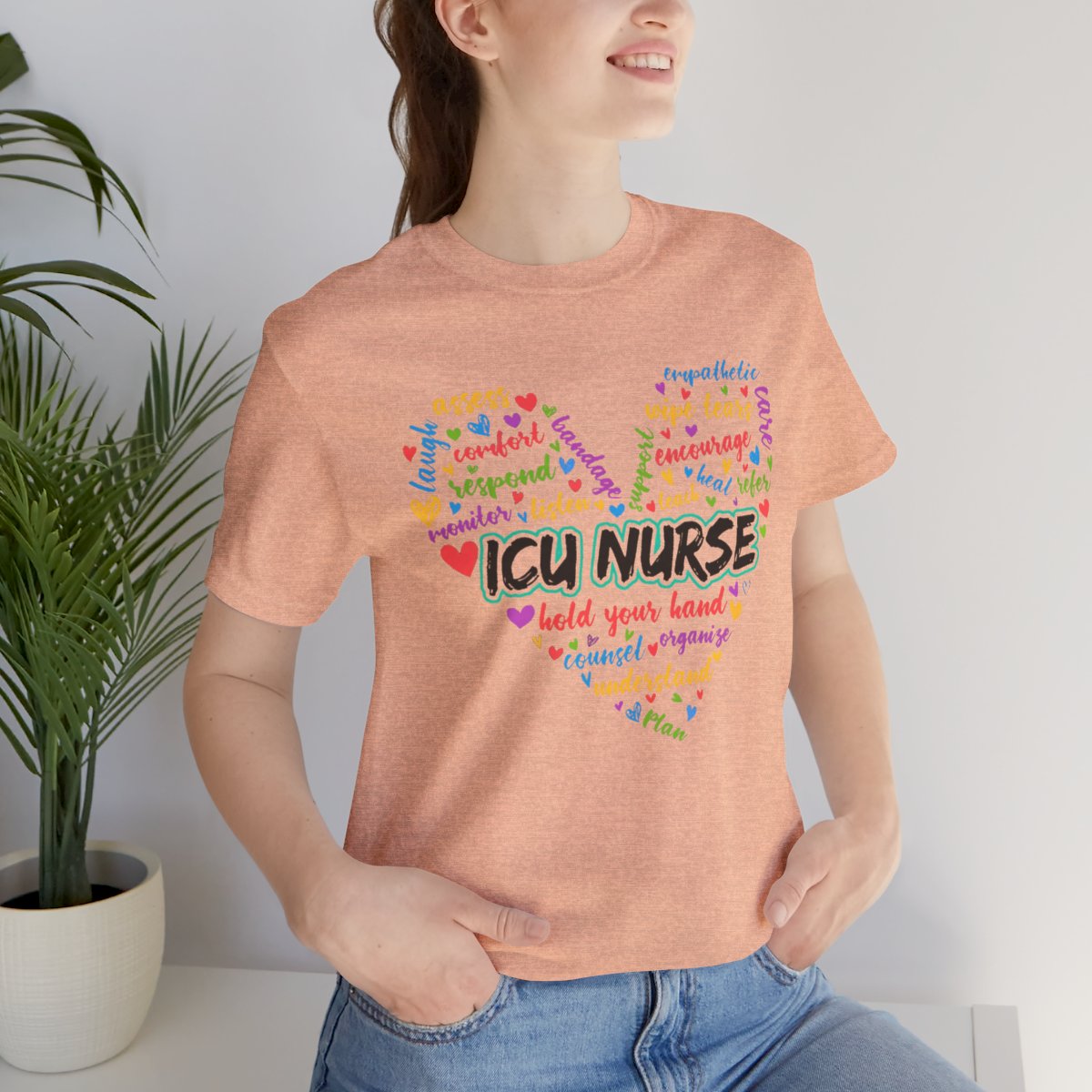 ICU Nurse Colorful Heart T-shirt