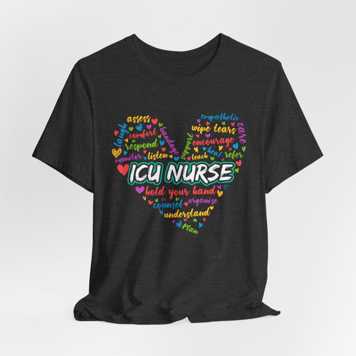 ICU Nurse Colorful Heart T-shirt