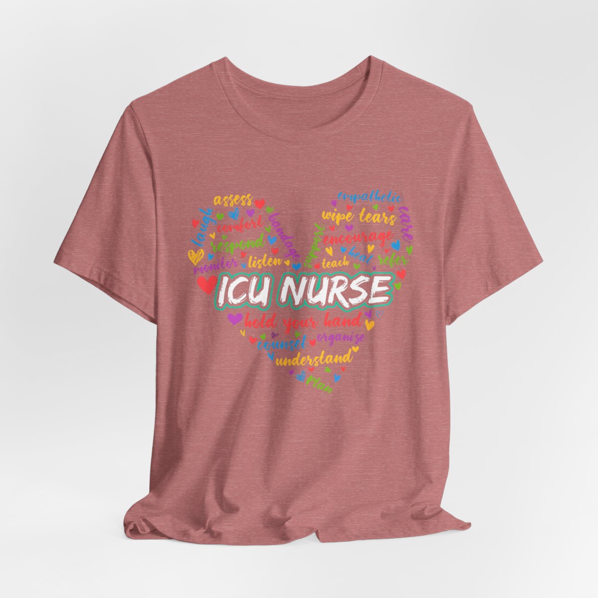 ICU Nurse Colorful Heart T-shirt