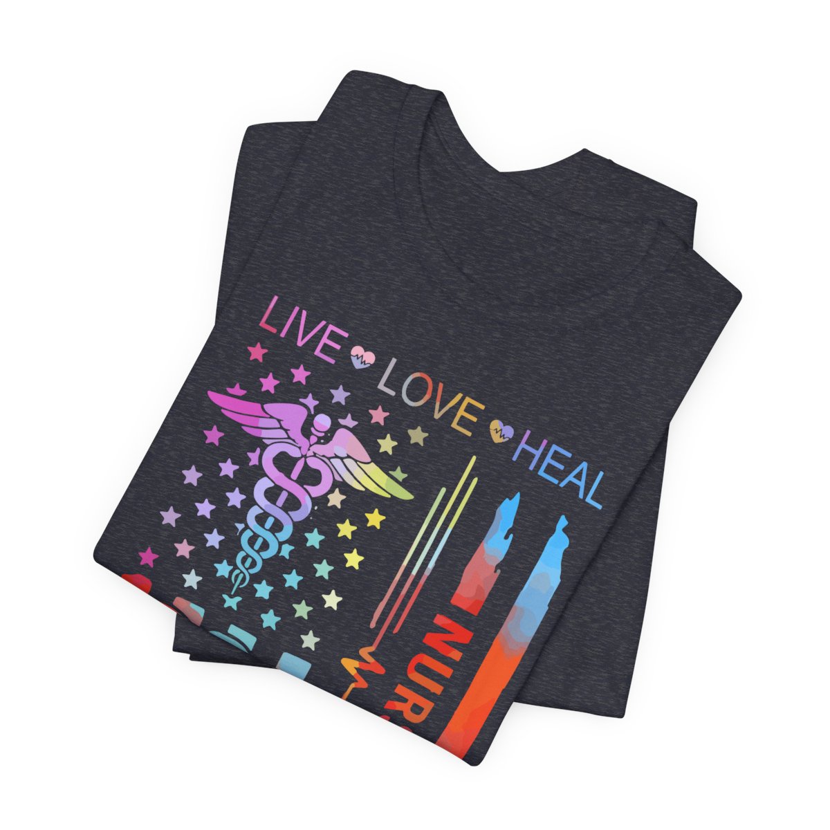 Live Love Heal Nurse U.S Flag T-shirt - Tie Dye Tee