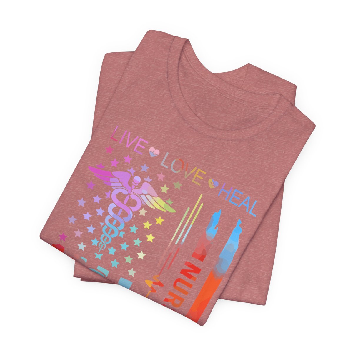 Live Love Heal Nurse U.S Flag T-shirt - Tie Dye Tee