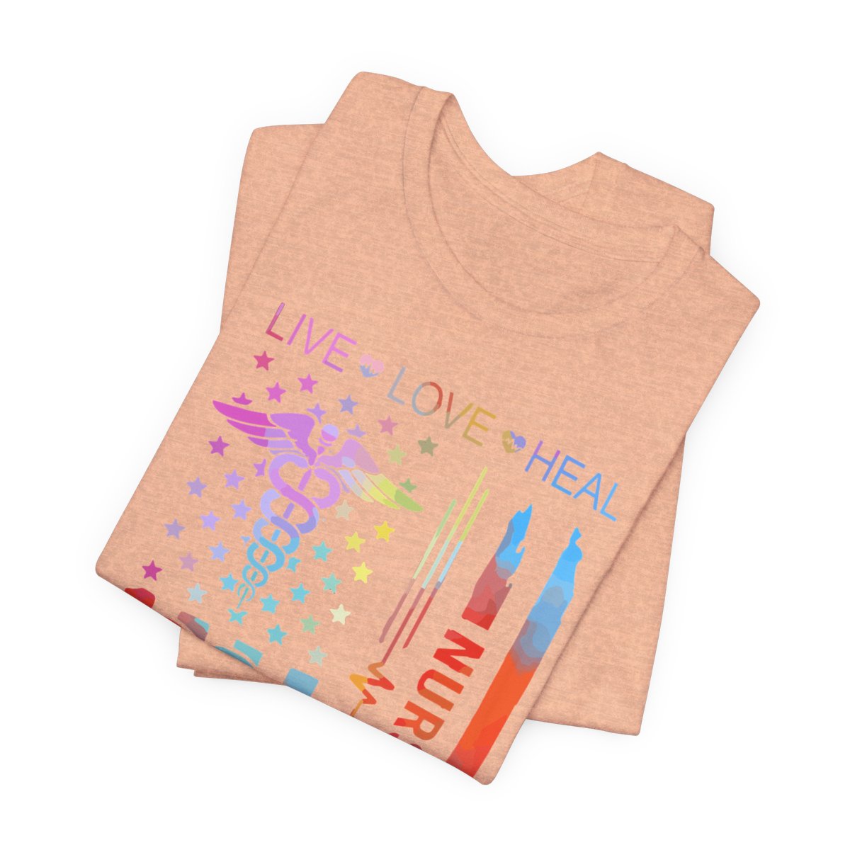 Live Love Heal Nurse U.S Flag T-shirt - Tie Dye Tee