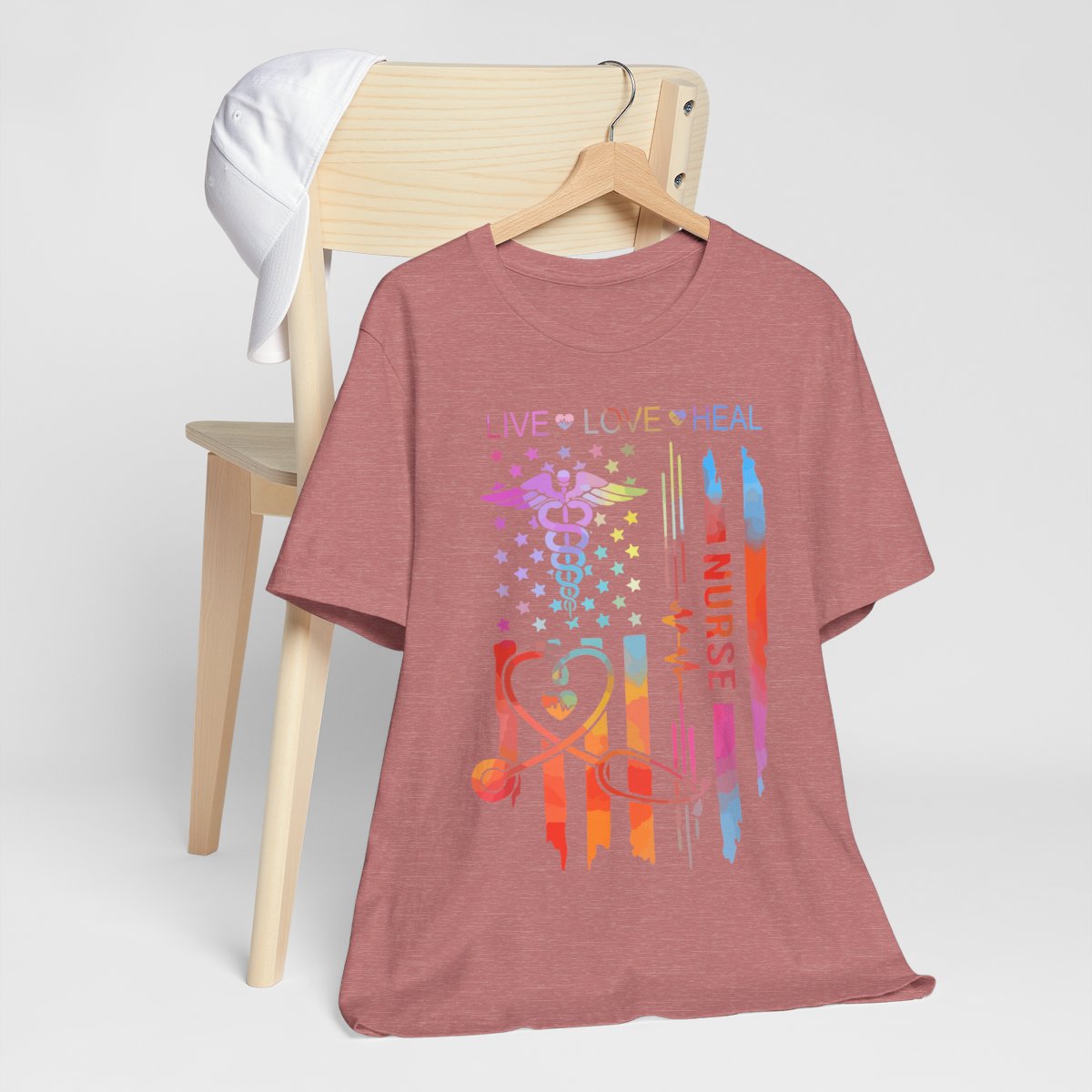 Live Love Heal Nurse U.S Flag T-shirt - Tie Dye Tee
