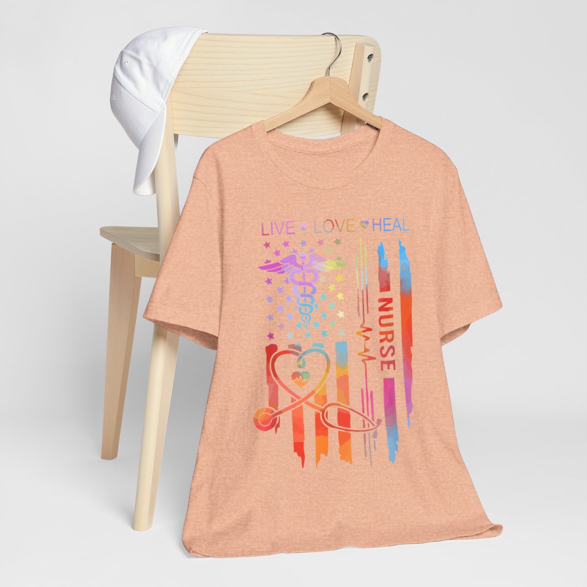 Live Love Heal Nurse U.S Flag T-shirt - Tie Dye Tee