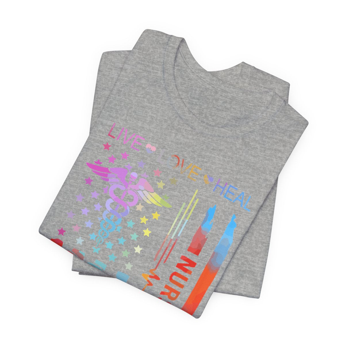 Live Love Heal Nurse U.S Flag T-shirt - Tie Dye Tee
