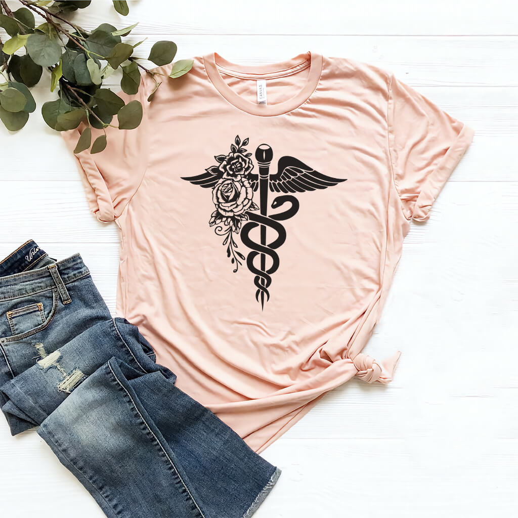 Floral Caduceus T-shirt
