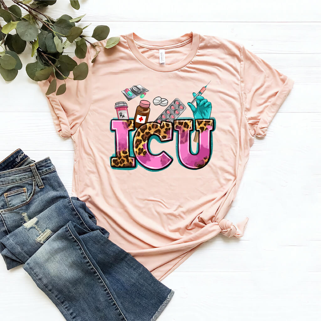 Cheetah ICU Nurse Shirt - Intensive Care Unit Tee