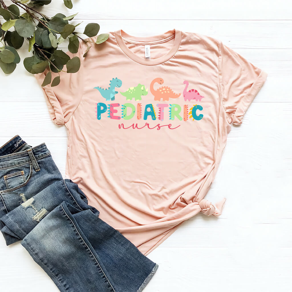 Cute Pediatric Nurse Dinosaurs T-shirt