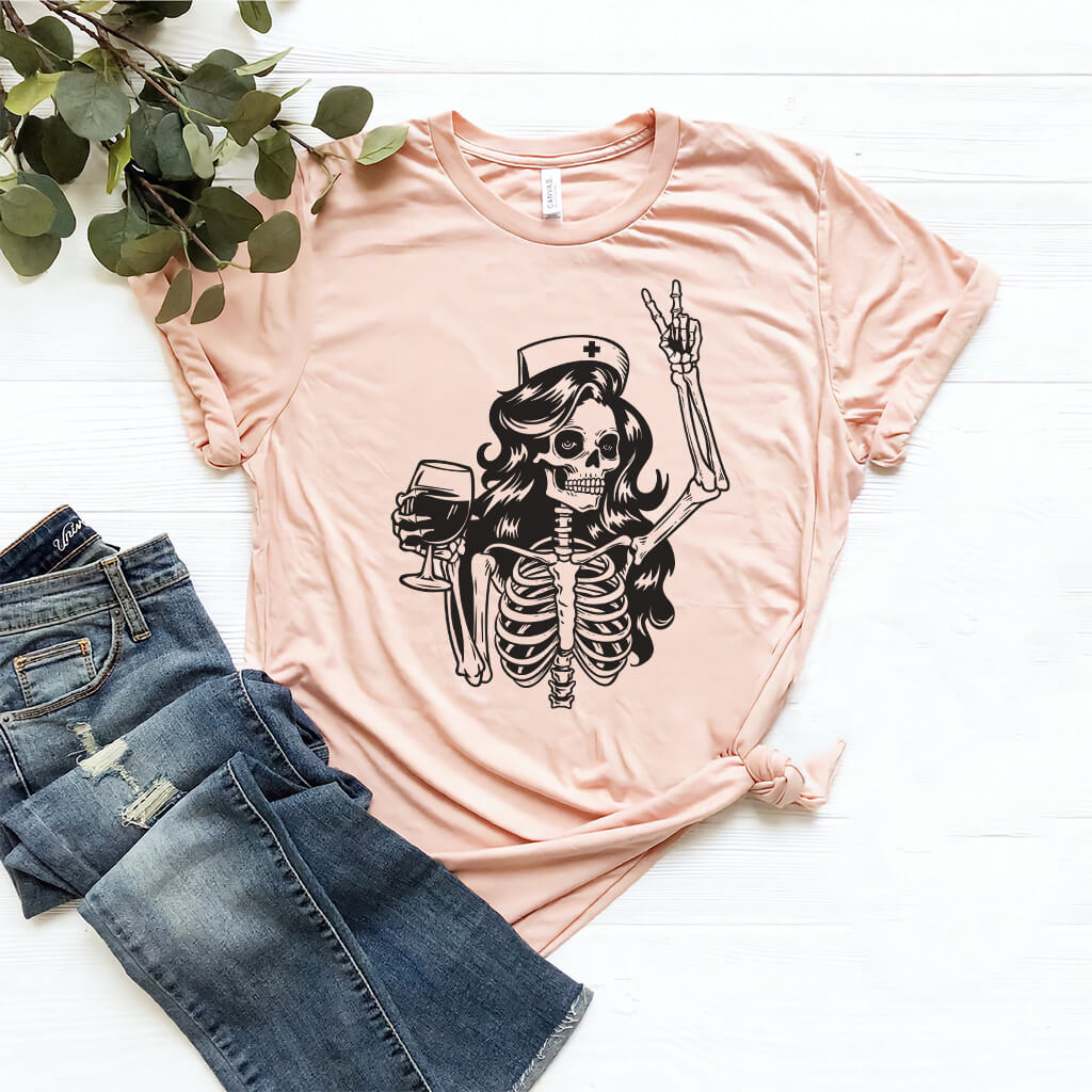 Nurse Holding Wine Tee