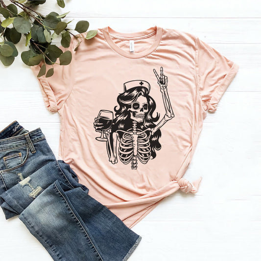 Nurse Holding Wine Tee