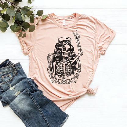 Nurse Throwing Peace Sign T-shirt