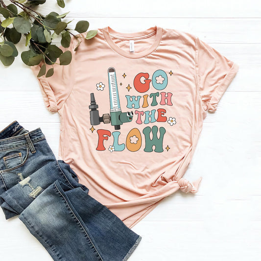Go with the Flow Funny ICU Nurse Shirt - Intensive Care Unit Tee