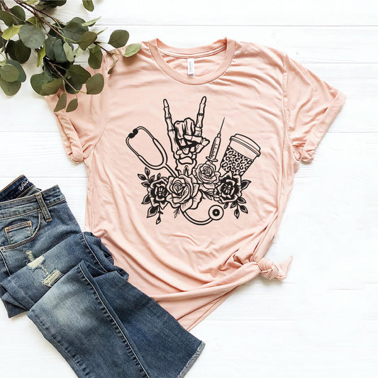 Floral Nurse Objects T-shirt