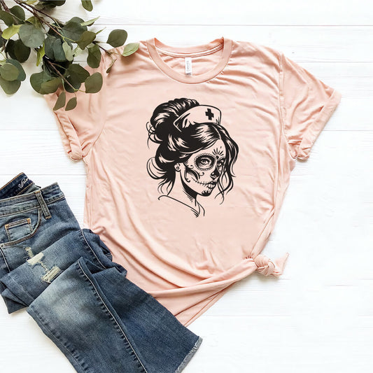 Nurse Dia de Los Muertos T-shirt