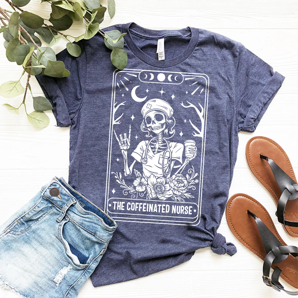 The Coffeinated Tarot Nurse Tee