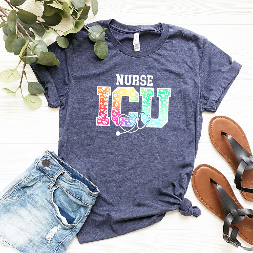 ICU Nurse Rainbow Tee - Intensive Care Unit Shirt