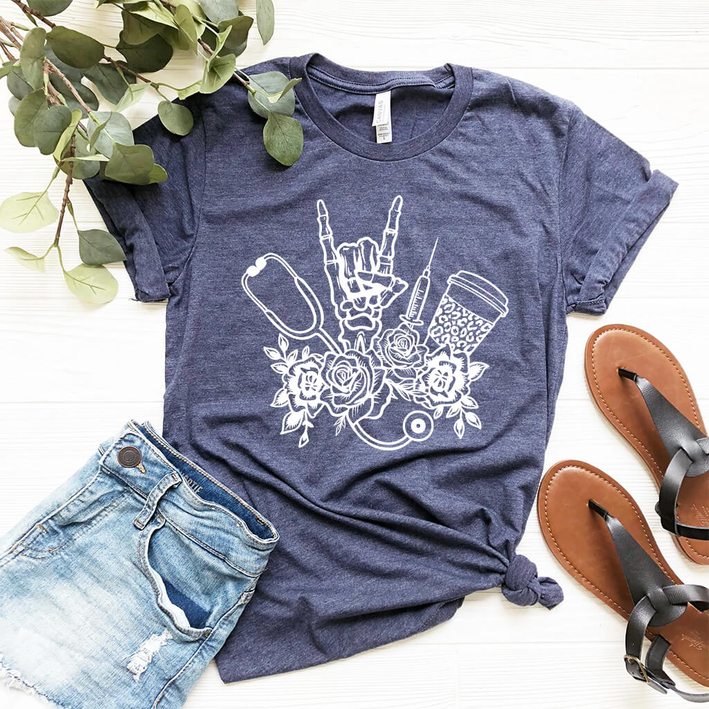 Floral Nurse Objects T-shirt