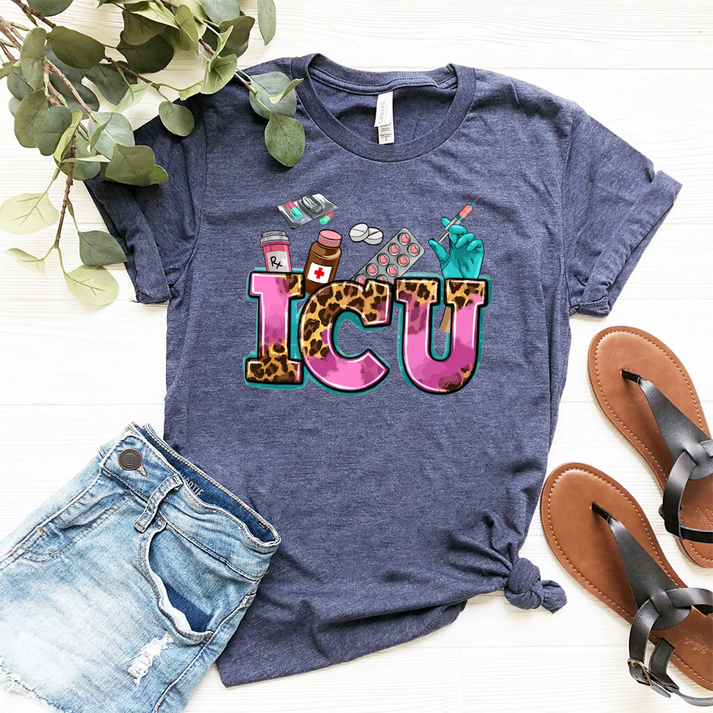 Cheetah ICU Nurse Shirt - Intensive Care Unit Tee