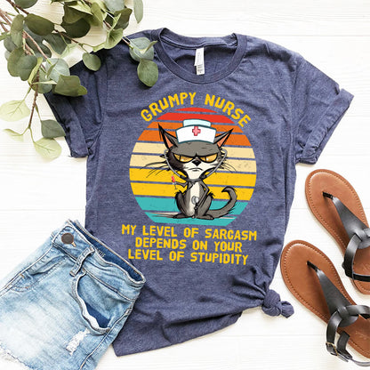 Grumpy Nurse T-shirt - Funny Nurse Cat Tee