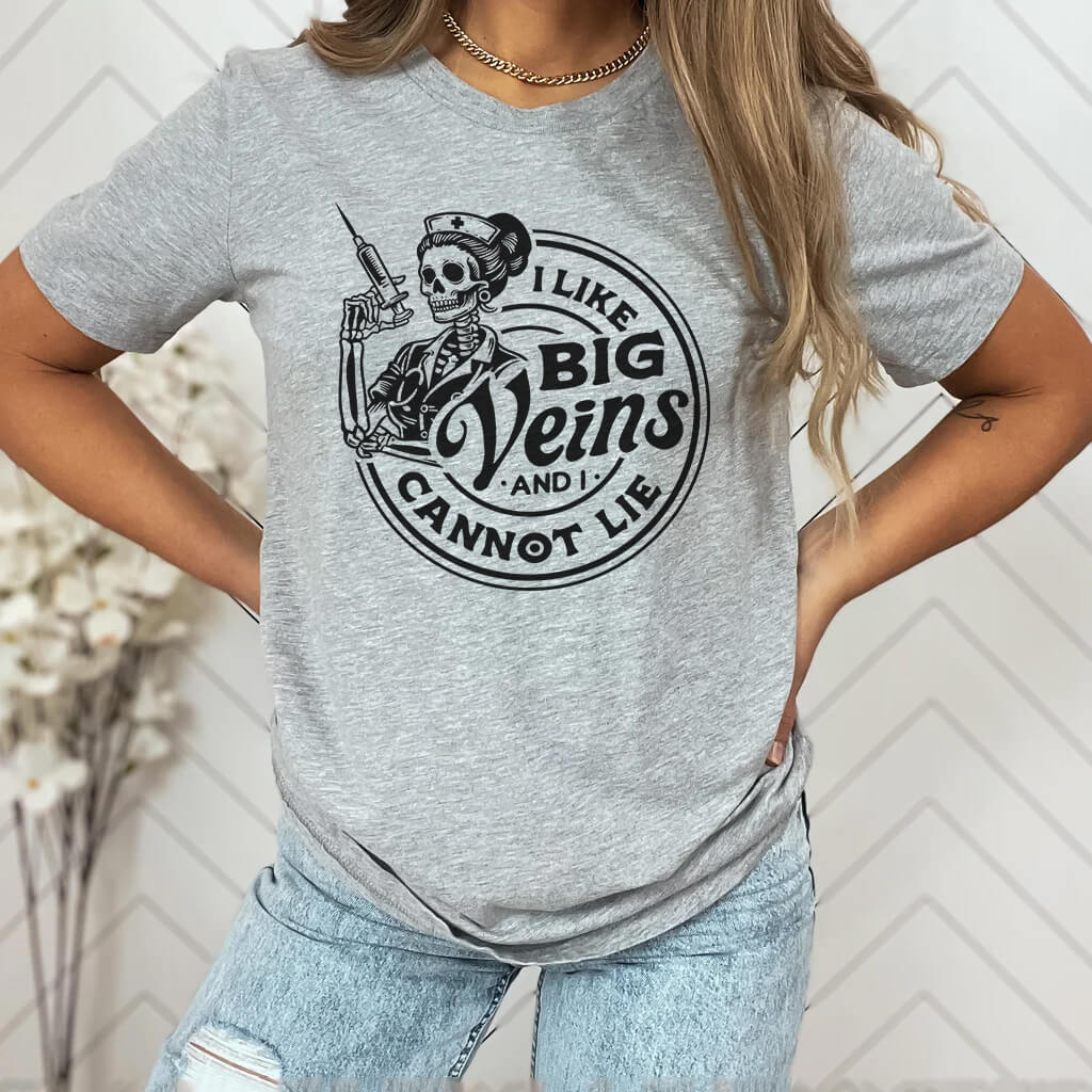 I Like Big Veins i Cannot Lie Skull T-shirt