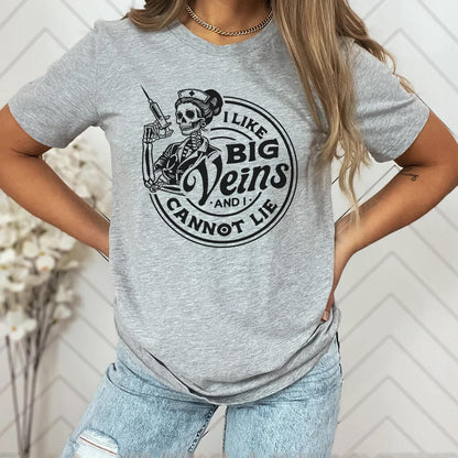I Like Big Veins i Cannot Lie Skull T-shirt