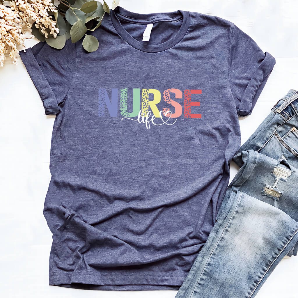 Nurse Life Shirt with Leopard Print