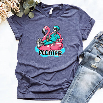 Floater Nurse Skull T-shirt - Funny Flamingo Tee