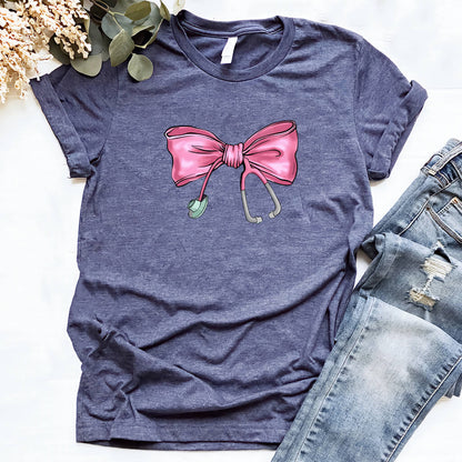 Nurse Pink Bow T-shirt