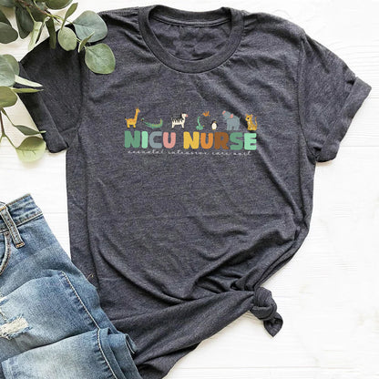 NICU Nurse T-shirt with Funny Animals
