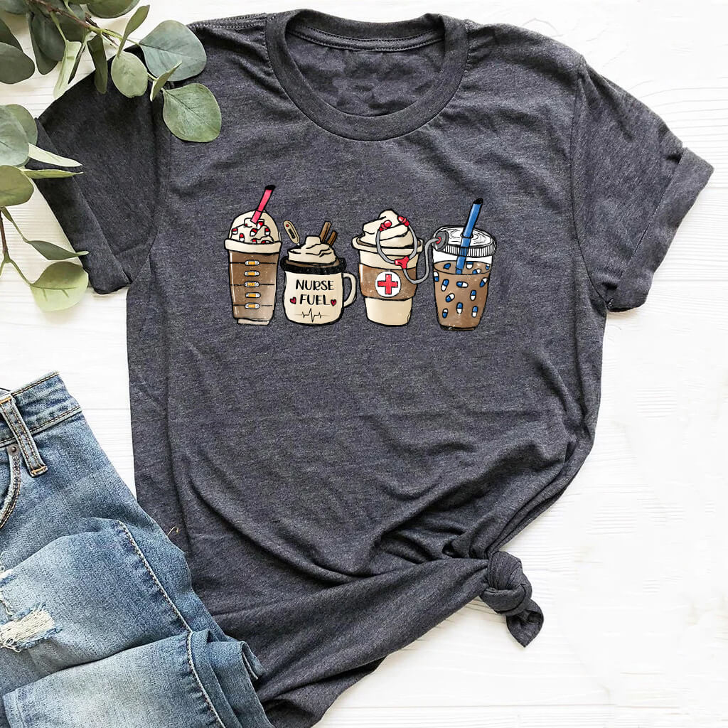 Nurse Fuel Coffee T-shirt - Funny Retro Tee