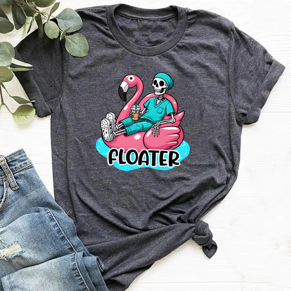 Floater Nurse Skull T-shirt - Funny Flamingo Tee