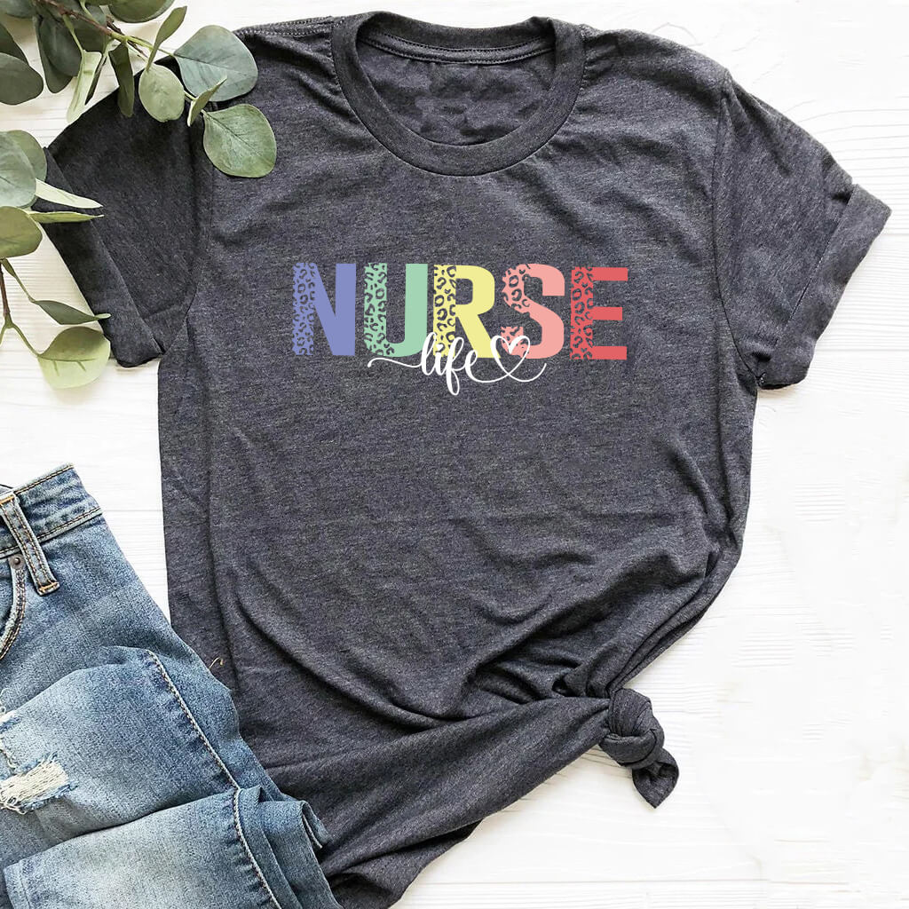 Nurse Life Shirt with Leopard Print