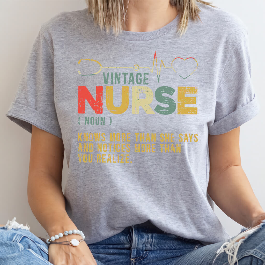 Vintage Nurse Funny Noun T-shirt