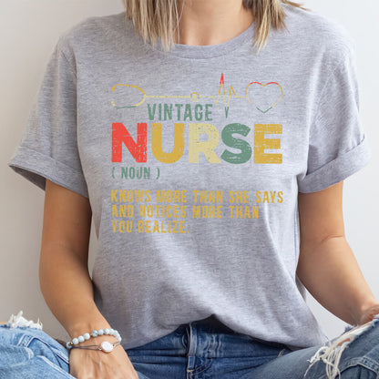 Vintage Nurse Funny Noun T-shirt