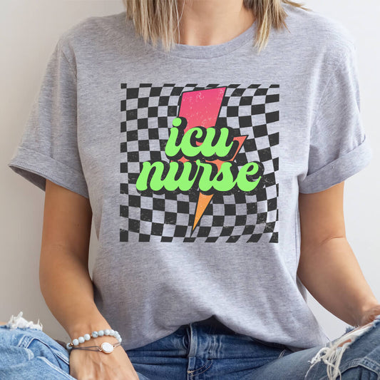 ICU Nurse Retro Flash T-shirt - Intensive Care Unit Tee