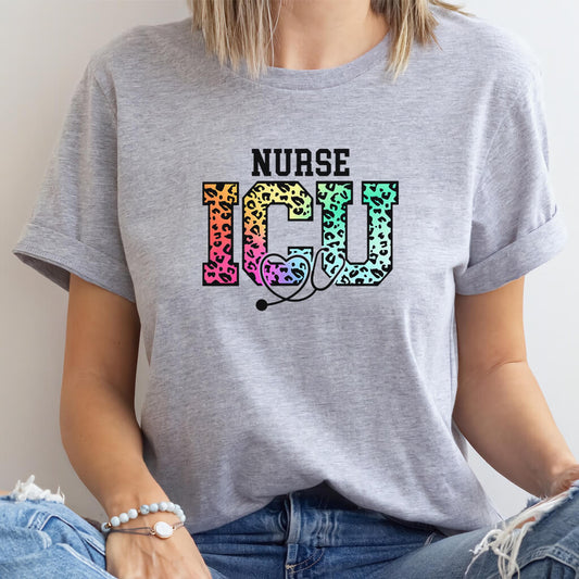 ICU Nurse Rainbow Tee - Intensive Care Unit Shirt