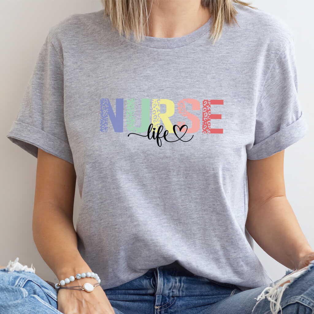 Nurse Life Shirt with Leopard Print