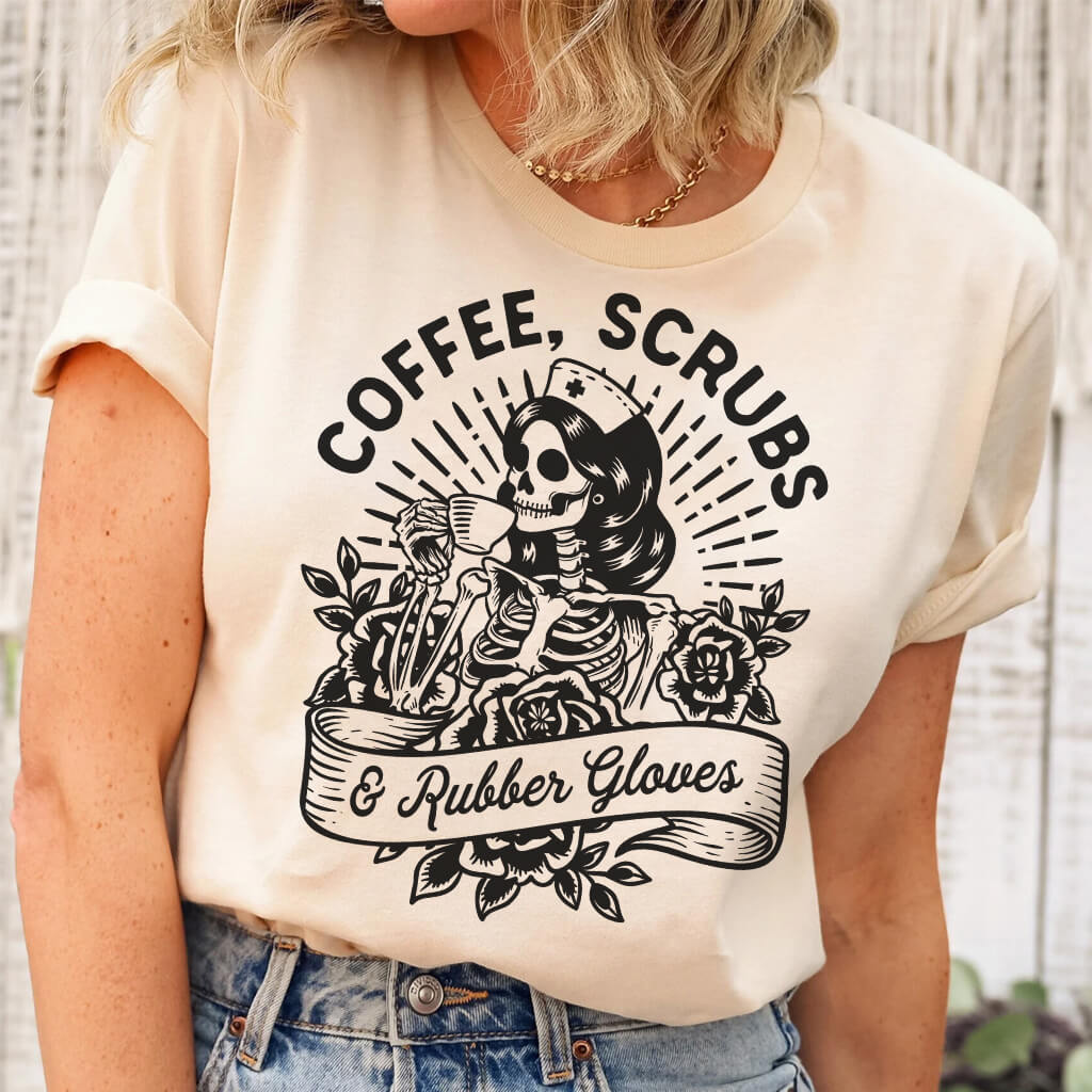 Funny Coffee Scrubs and Rubber Gloves Shirt