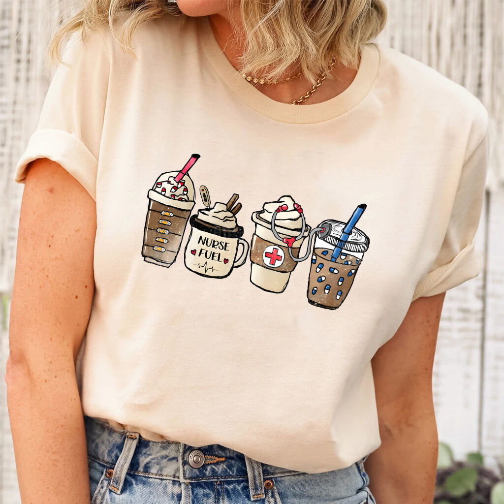Nurse Fuel Coffee T-shirt - Funny Retro Tee