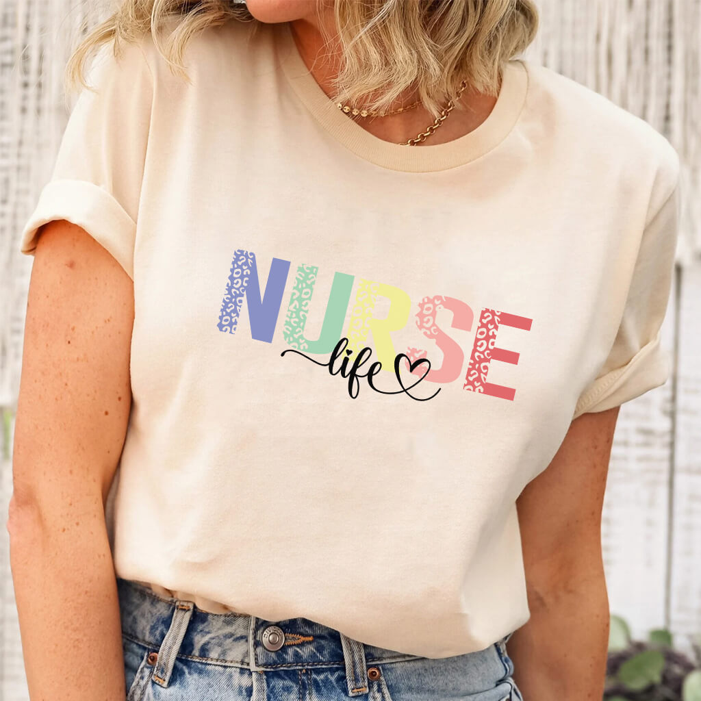 Nurse Life Shirt with Leopard Print