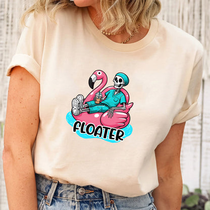 Floater Nurse Skull T-shirt - Funny Flamingo Tee