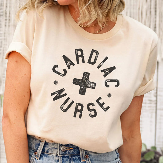 Cardiac Nurse T-shirt - Retro Design Crewneck Tee