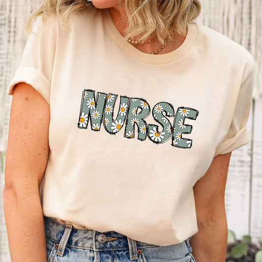 Registered Nurse Flowers Retro T-shirt