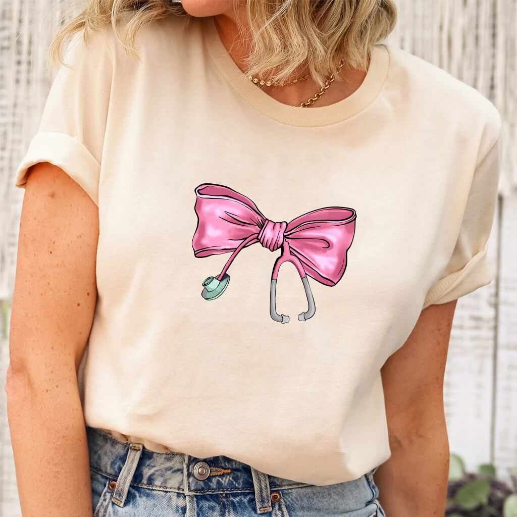 Nurse Pink Bow T-shirt