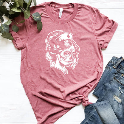 Nurse Dia de Los Muertos T-shirt