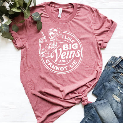 I Like Big Veins i Cannot Lie Skull T-shirt