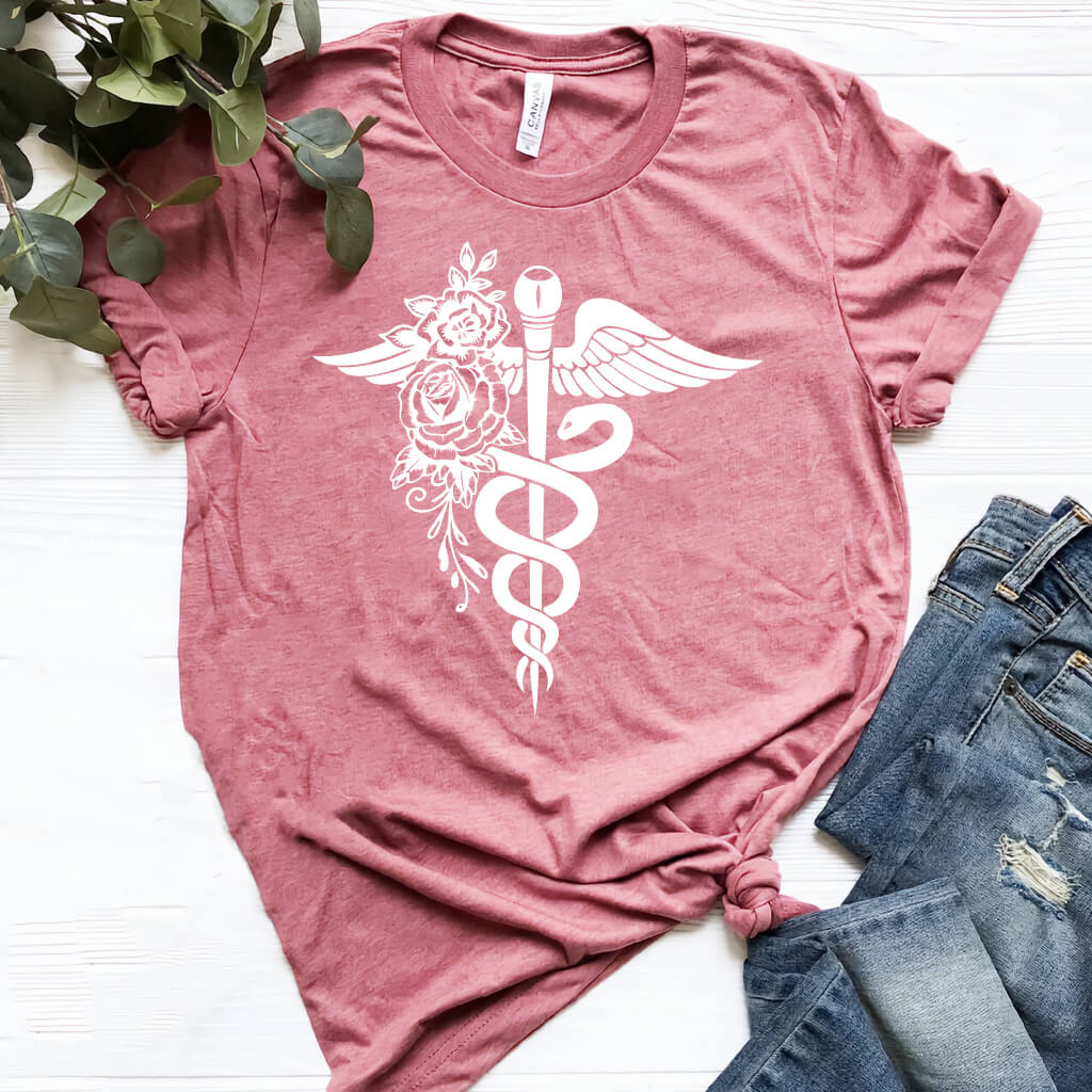 Floral Caduceus T-shirt