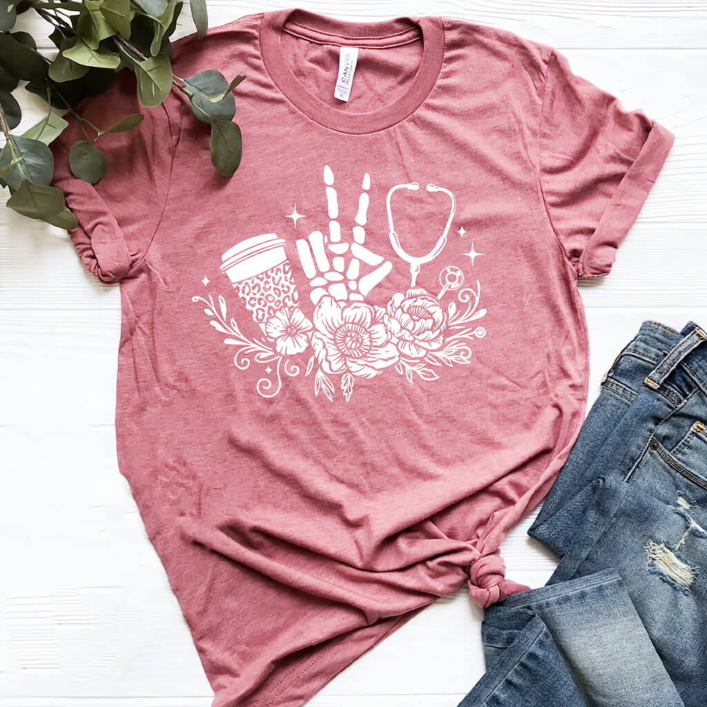 Floral Nurse Stuff Tee