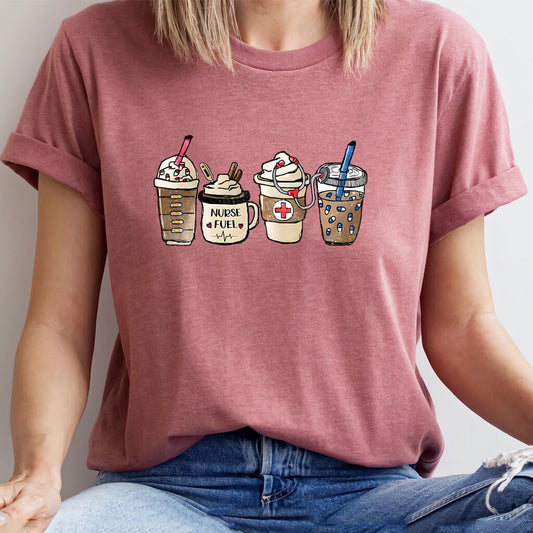 Nurse Fuel Coffee T-shirt - Funny Retro Tee