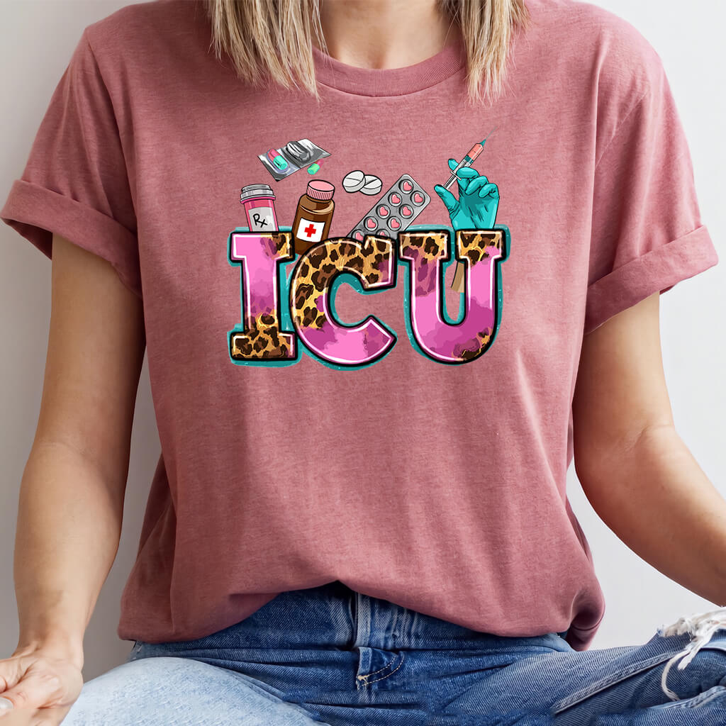 Cheetah ICU Nurse Shirt - Intensive Care Unit Tee